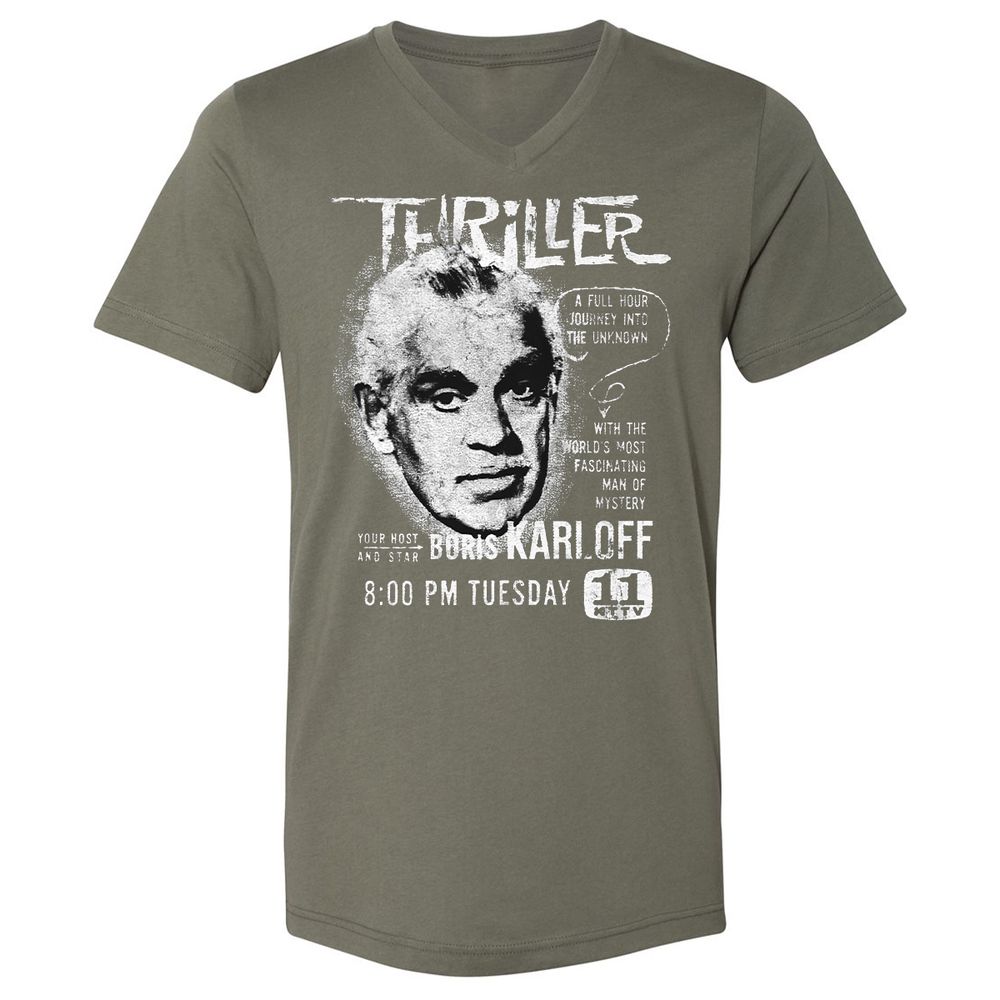 Unisex V-Neck T-Shirt - 8DGVCMHJ - Military Green - 10