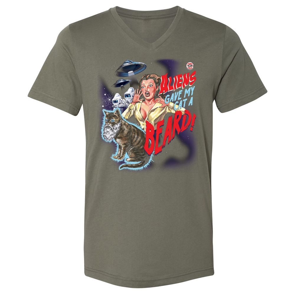 Unisex V-Neck T-Shirt - C7CU91FH - Military Green - 10