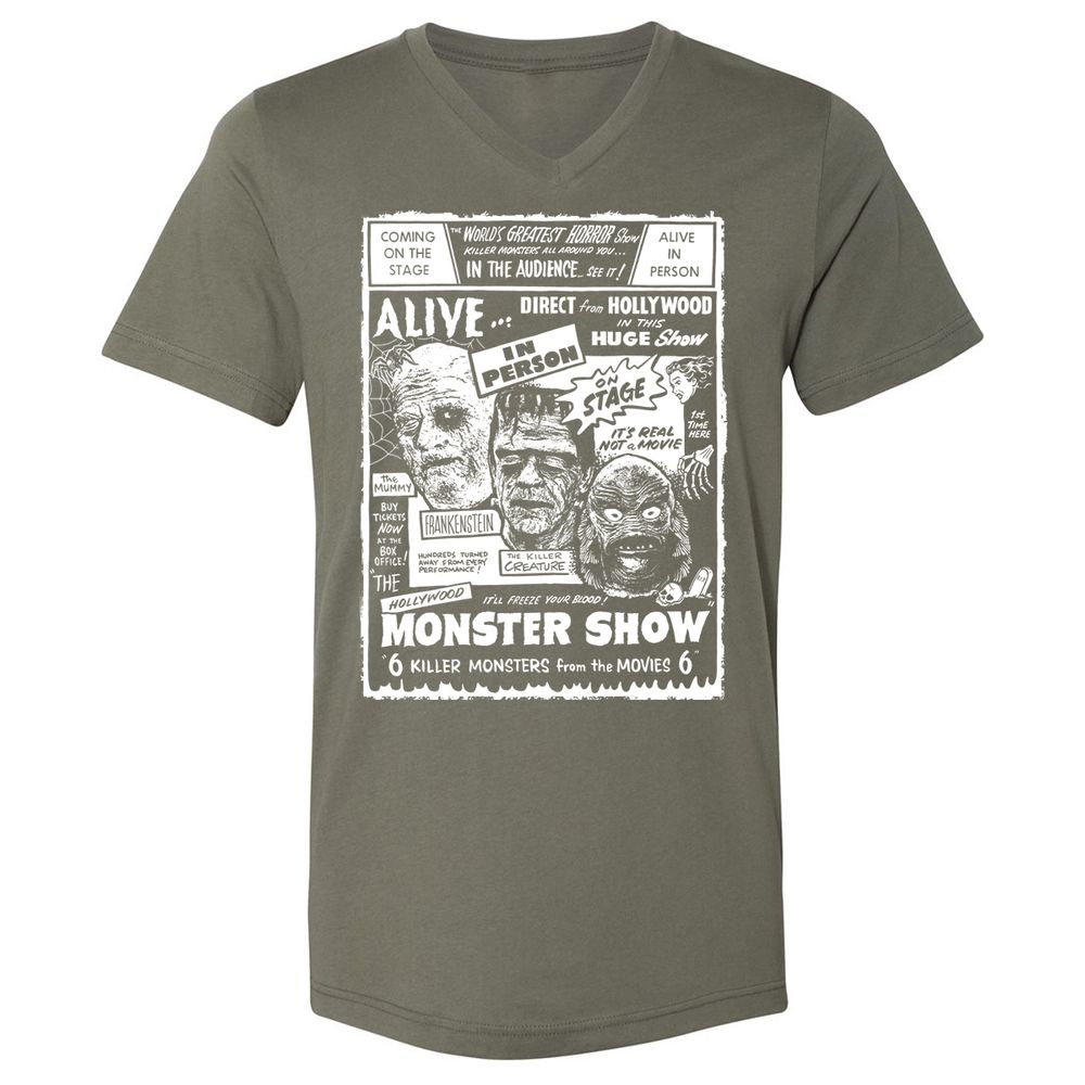 Unisex V-Neck T-Shirt - KCURS8MW - Military Green - 10