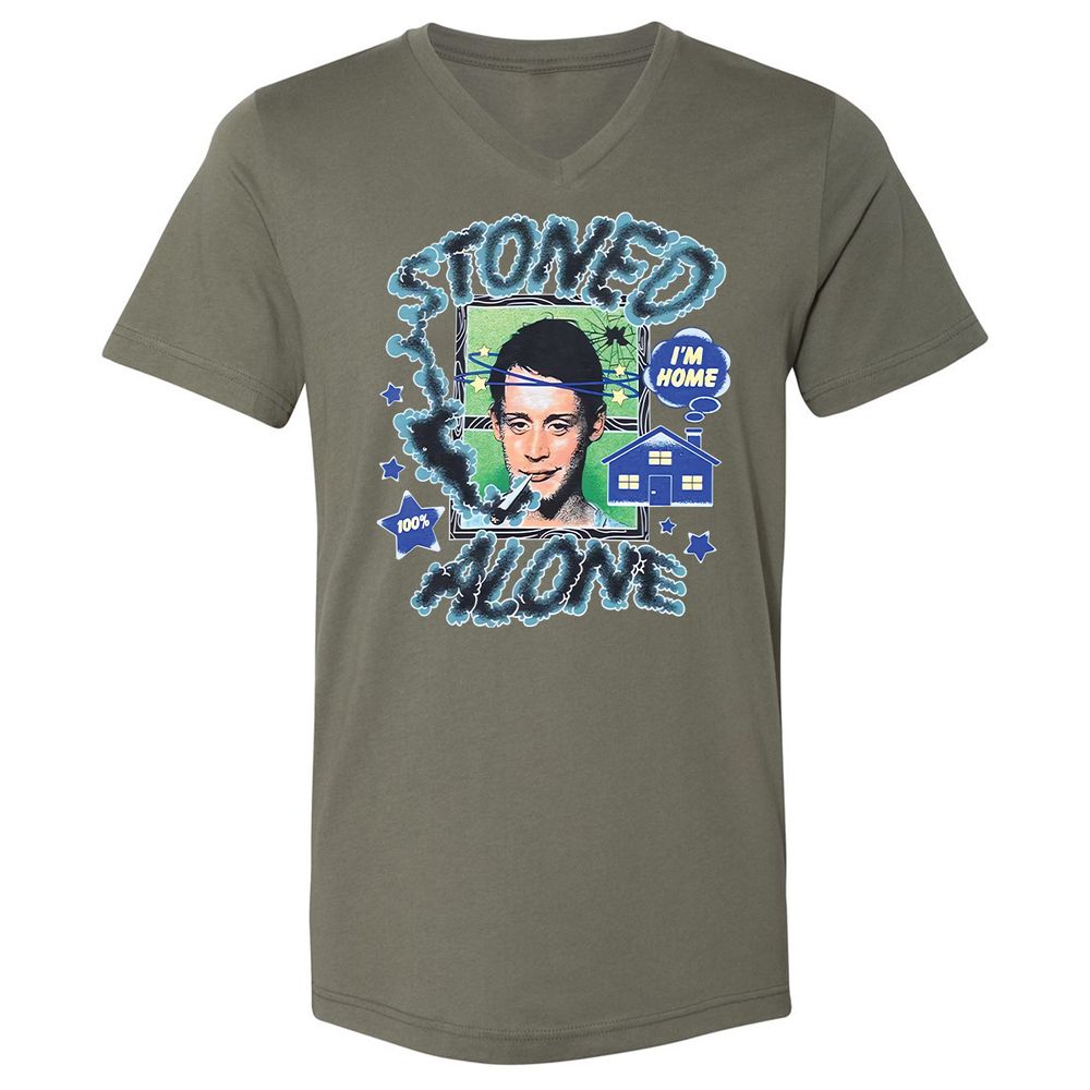 Stoned home alone - Military Green - 10