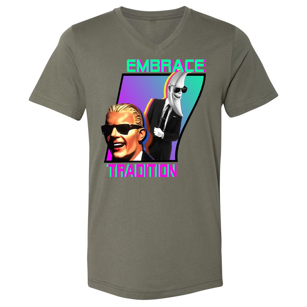 Unisex V-Neck T-Shirt - Z5Y1LDR3 - Military Green - 10