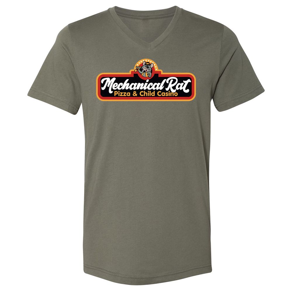 Unisex V-Neck T-Shirt - VVKVZ5FG - Military Green - 10