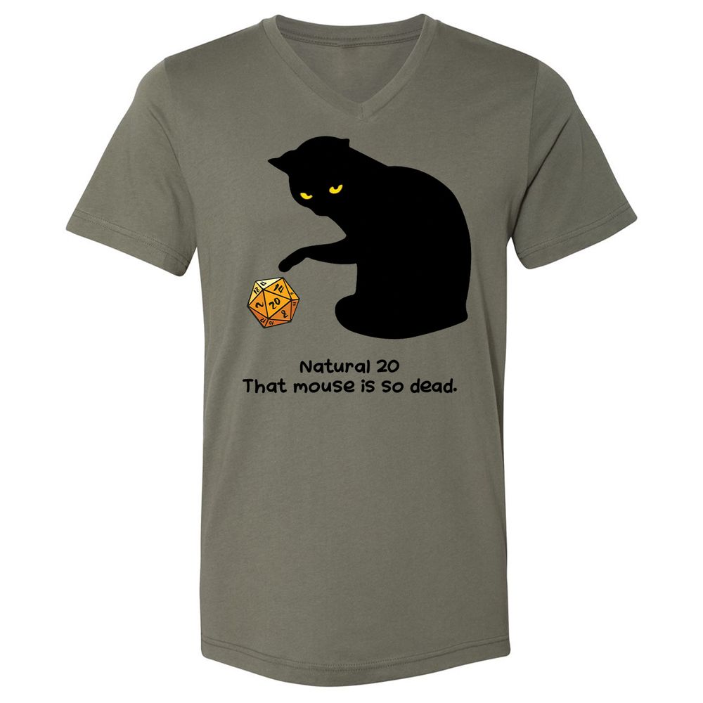 Unisex V-Neck T-Shirt - A3KJJRY3 - Military Green - 10