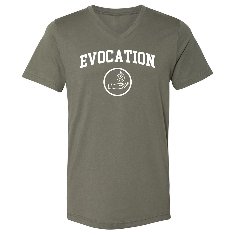 Unisex V-Neck T-Shirt - F9N2UJLT - Military Green - 10