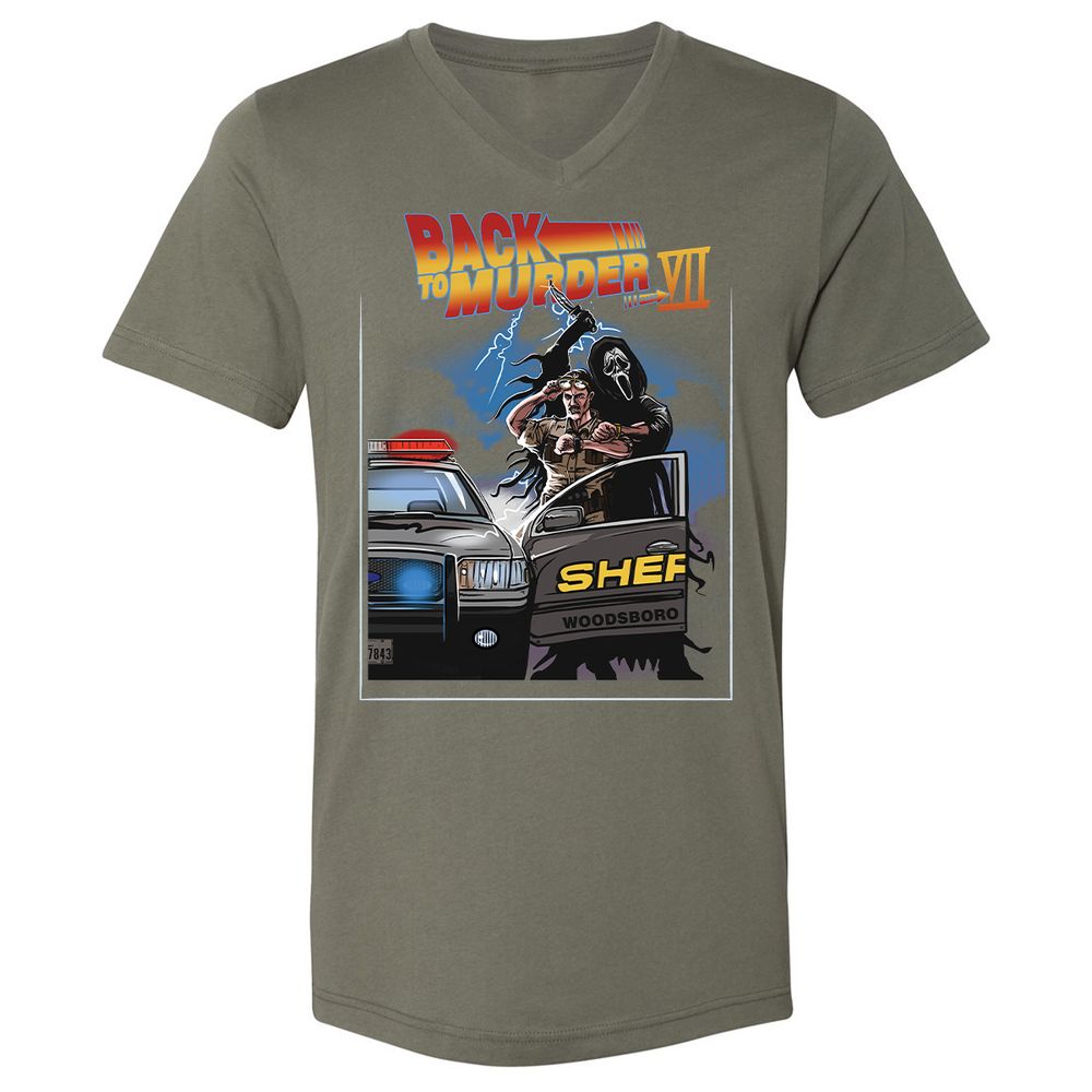 Unisex V-Neck T-Shirt - 7LE4TGQF - Military Green - 10