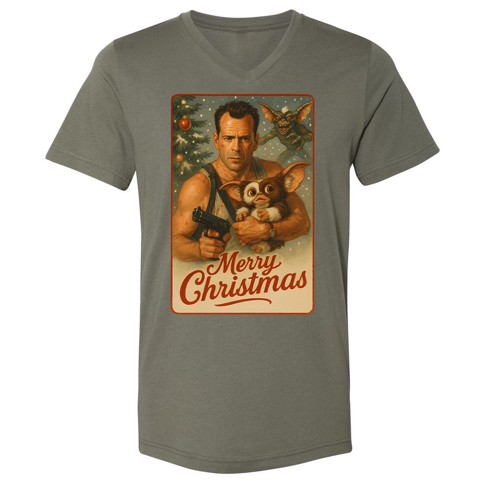 Unisex V-Neck T-Shirt - EXZZCXXL - Military Green - 10