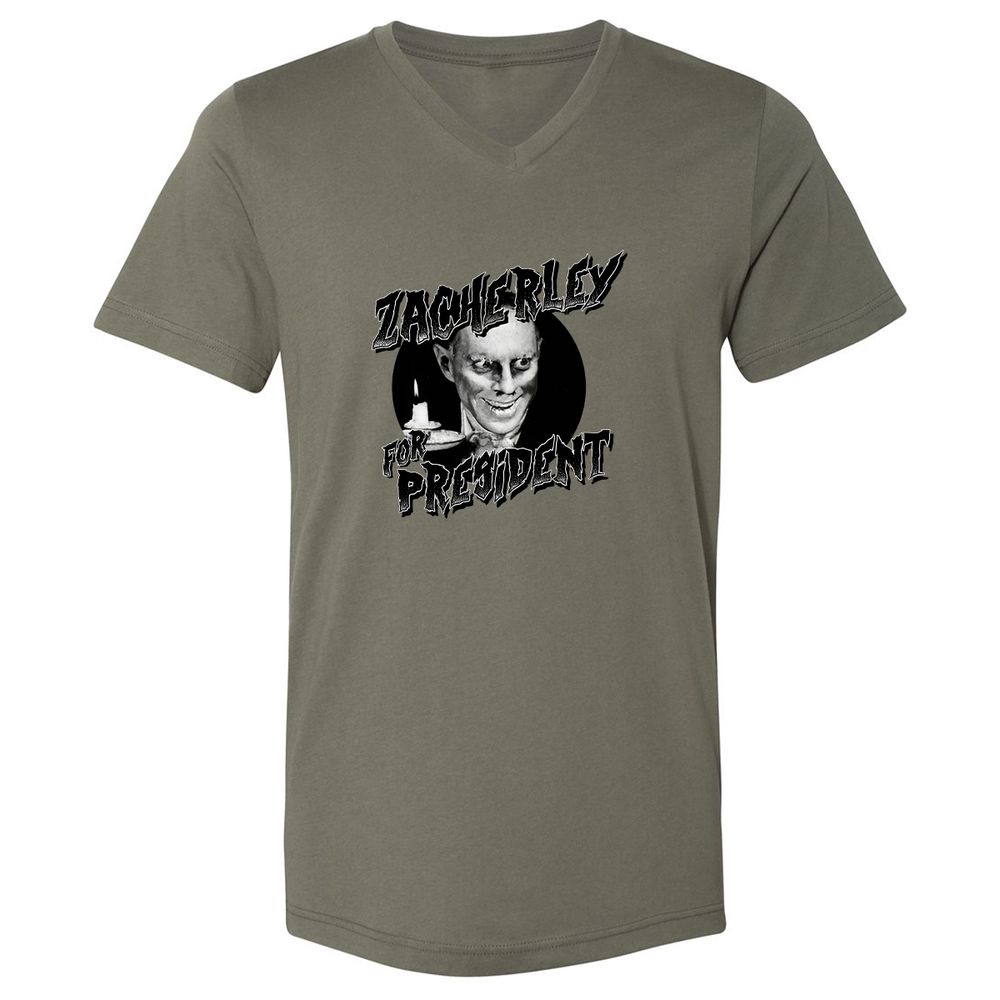 Unisex V-Neck T-Shirt - 5XGN57PS - Military Green - 10