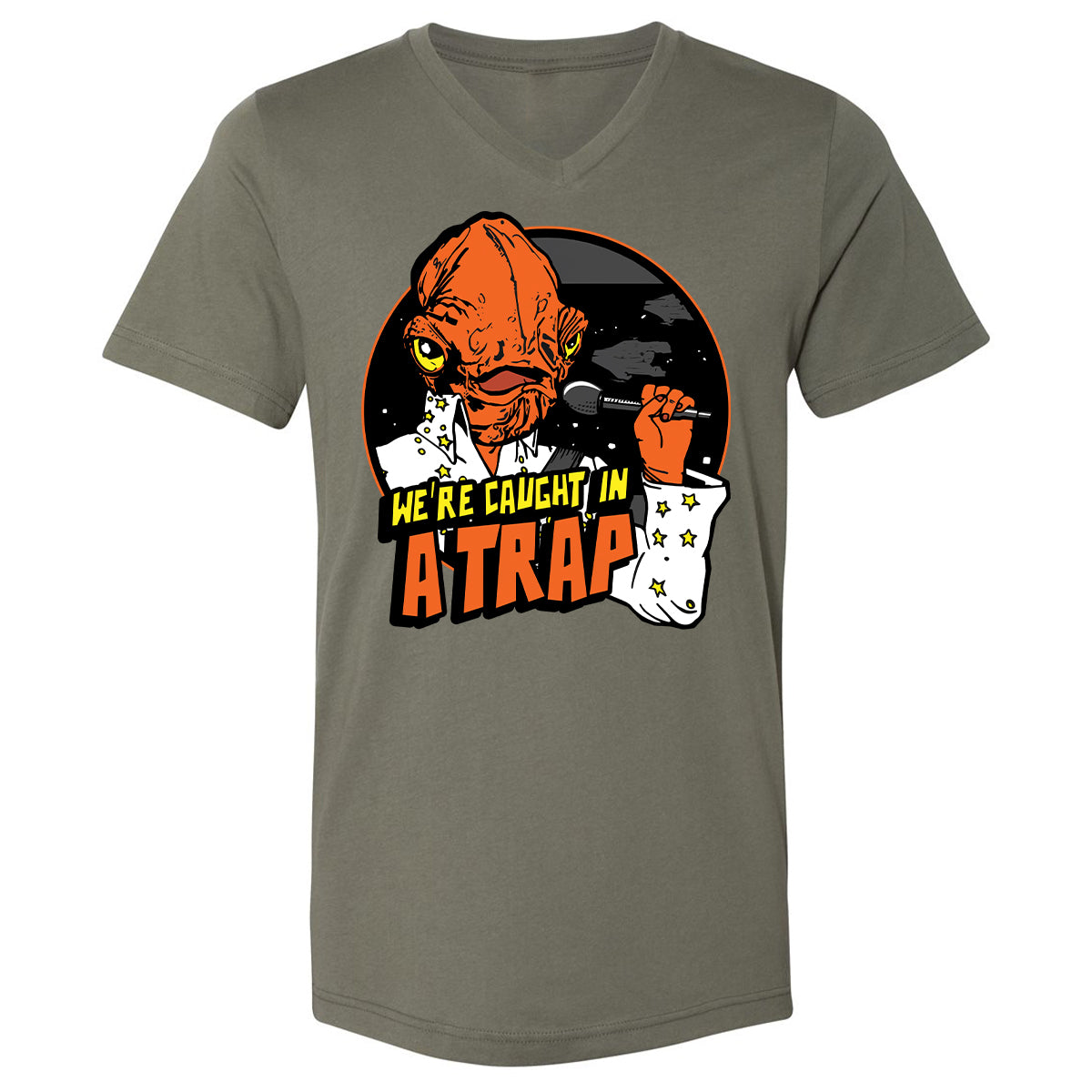 Unisex V-Neck T-Shirt - QXH12TQ2 - Military Green - 10