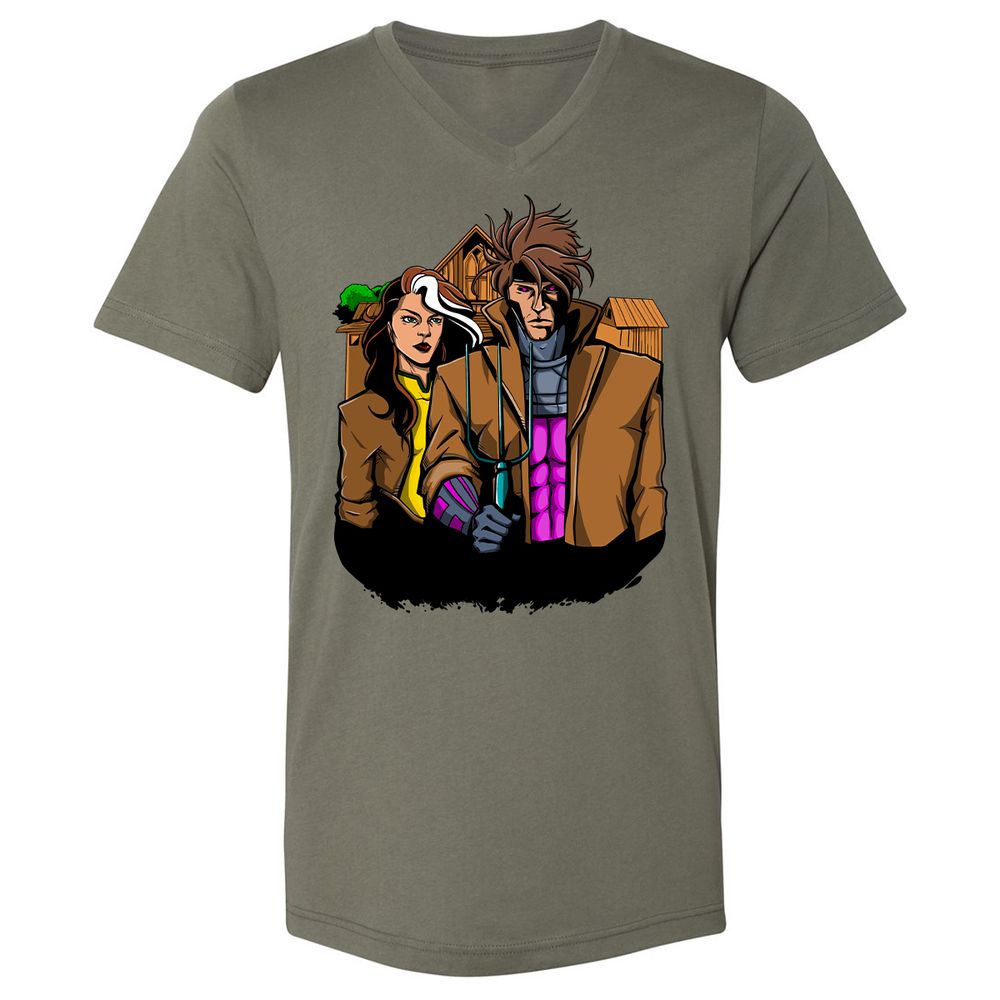 Unisex V-Neck T-Shirt - M2NGL48W - Military Green - 10