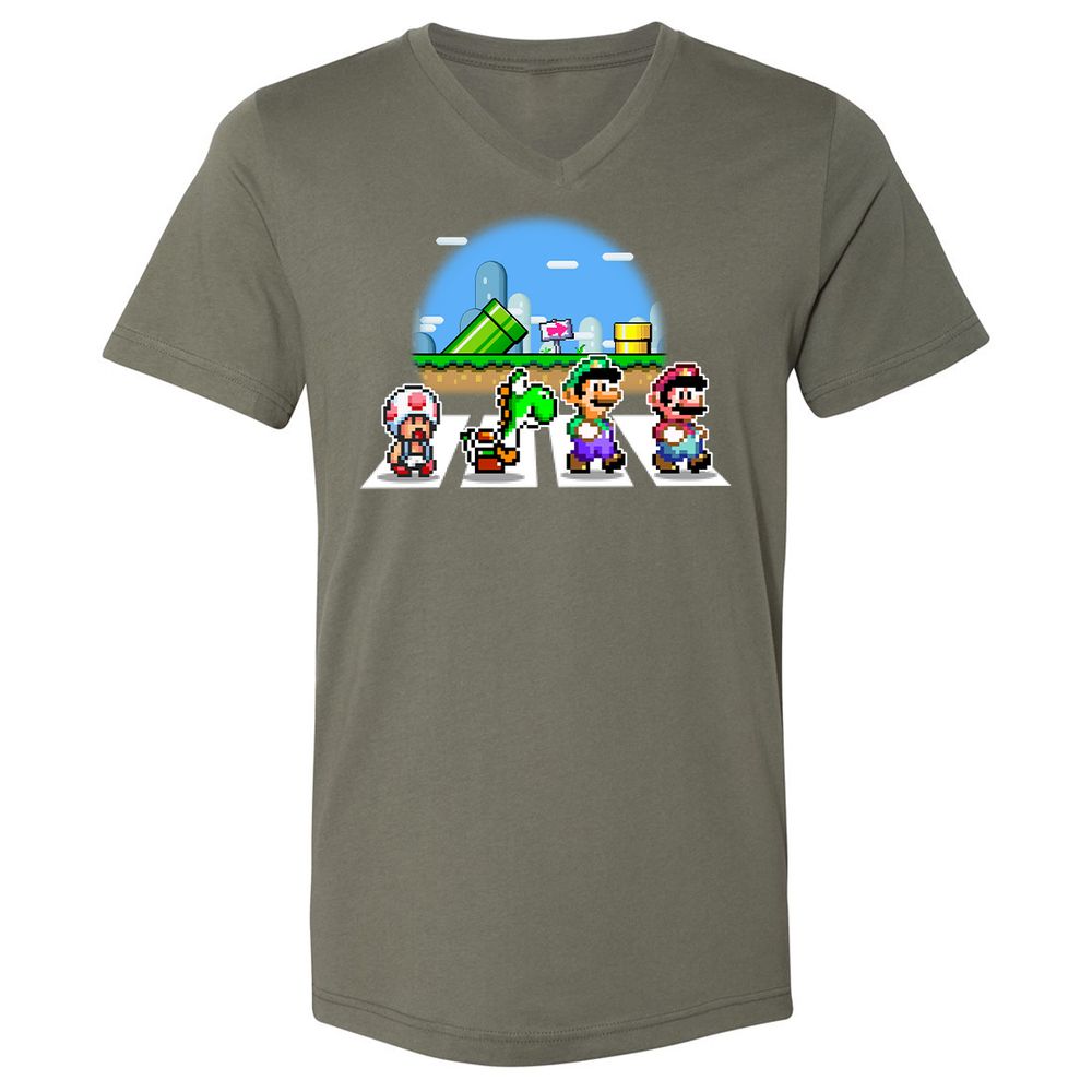 Unisex V-Neck T-Shirt - R4W2CWZ6 - Military Green - 10