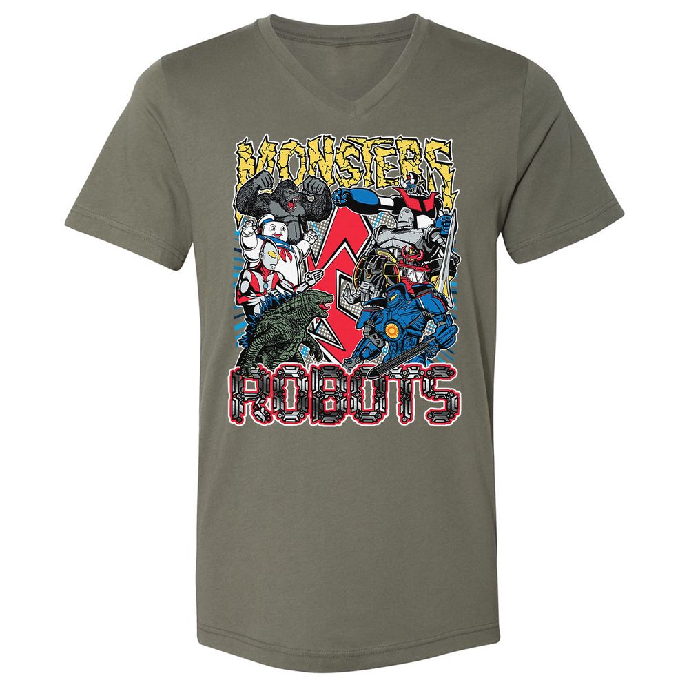 Unisex V-Neck T-Shirt - D4NFX6VP - Military Green - 10