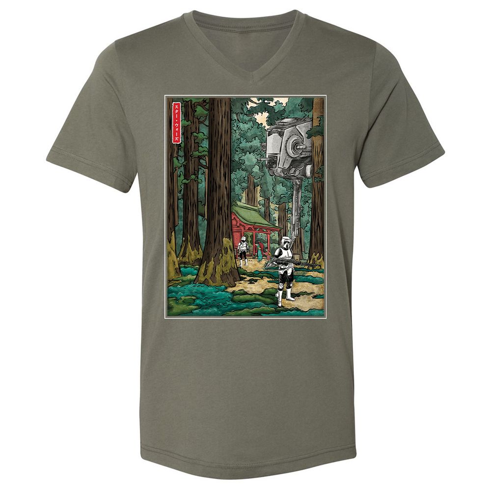 Unisex V-Neck T-Shirt - FMNFN691 - Military Green - 10