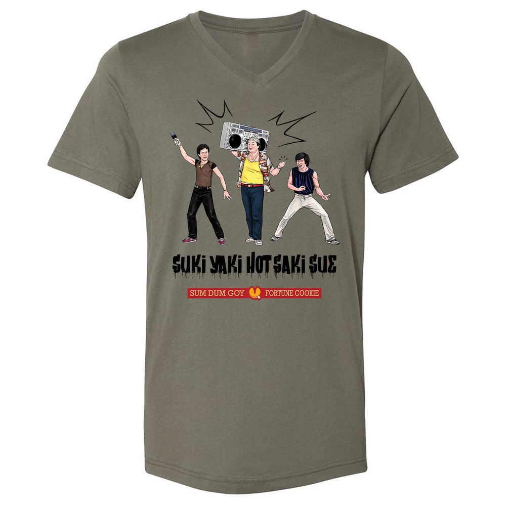 Unisex V-Neck T-Shirt - 5M8HTKHM - Military Green - 10