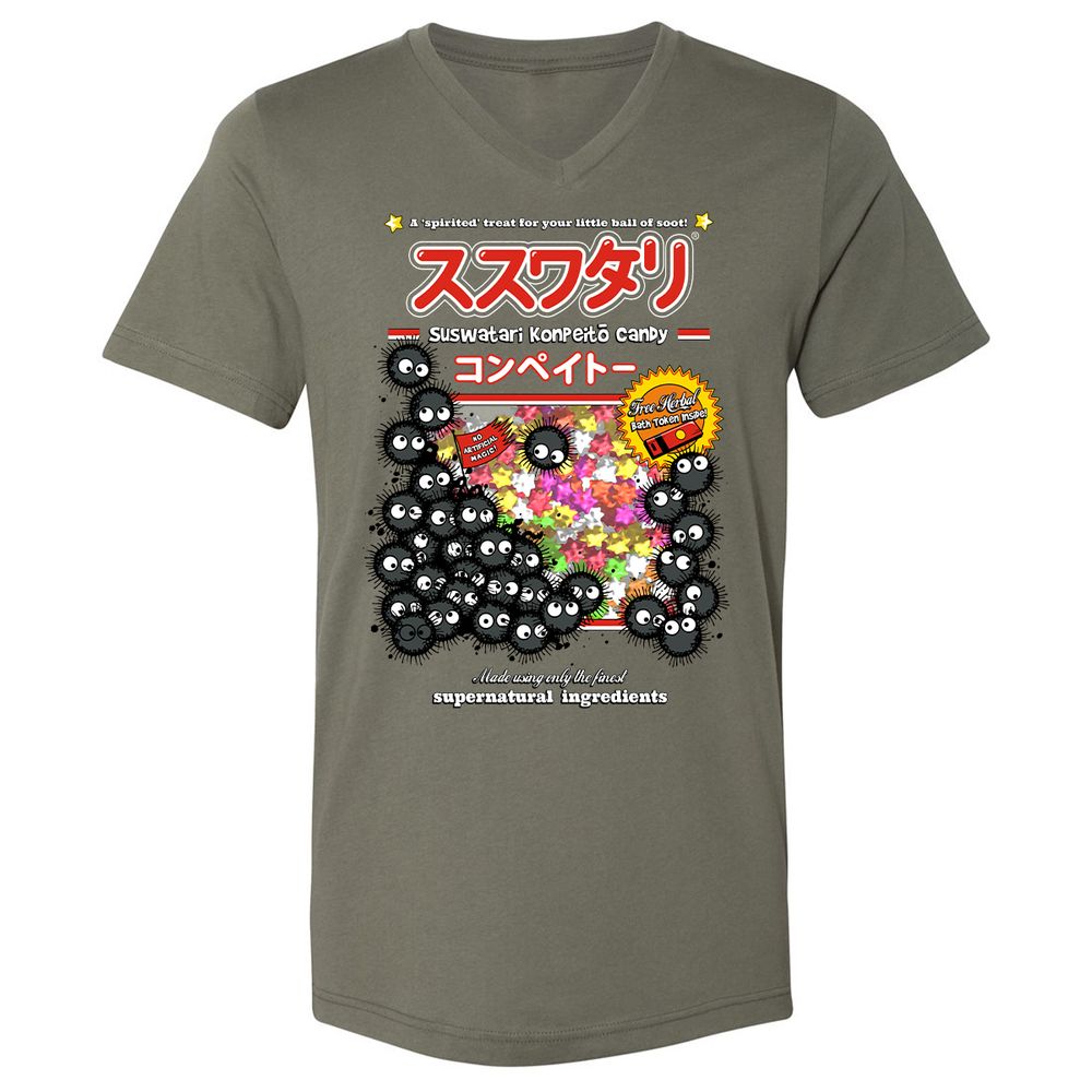 Unisex V-Neck T-Shirt - ZXHU5ZQF - Military Green - 10