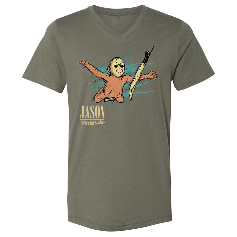 Unisex V-Neck T-Shirt - LG68FVAQ - Military Green - 10