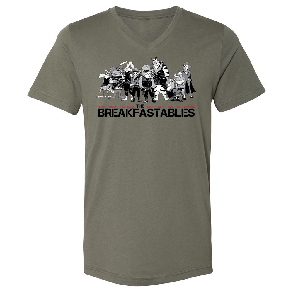 Unisex V-Neck T-Shirt - 4U17QBL9 - Military Green - 10