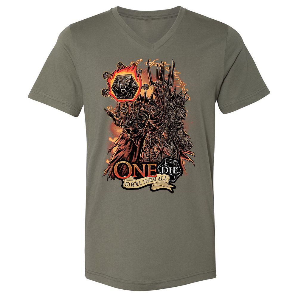 Unisex V-Neck T-Shirt - ZB4HL9PB - Military Green - 10