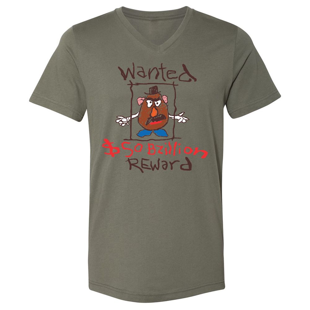 Unisex V-Neck T-Shirt - W1TYGPJZ - Military Green - 10