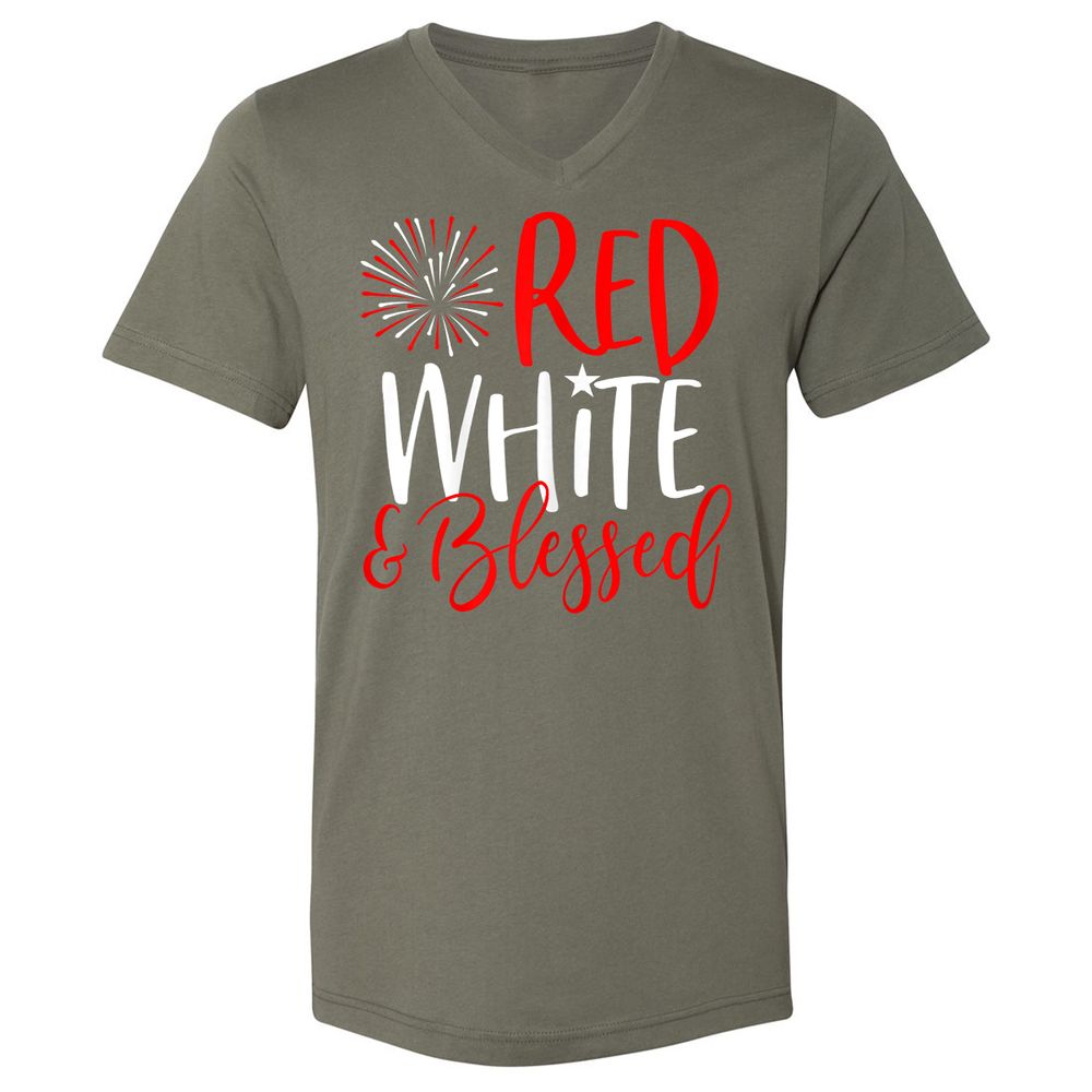 Unisex V-Neck T-Shirt - 5SPZF4MN - Military Green - 10