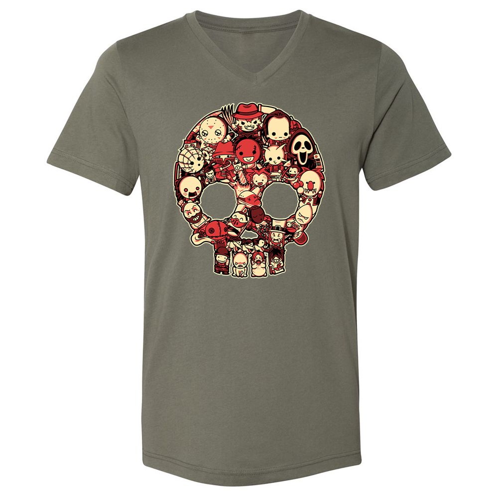 Unisex V-Neck T-Shirt - 6VQZRNGW - Military Green - 10