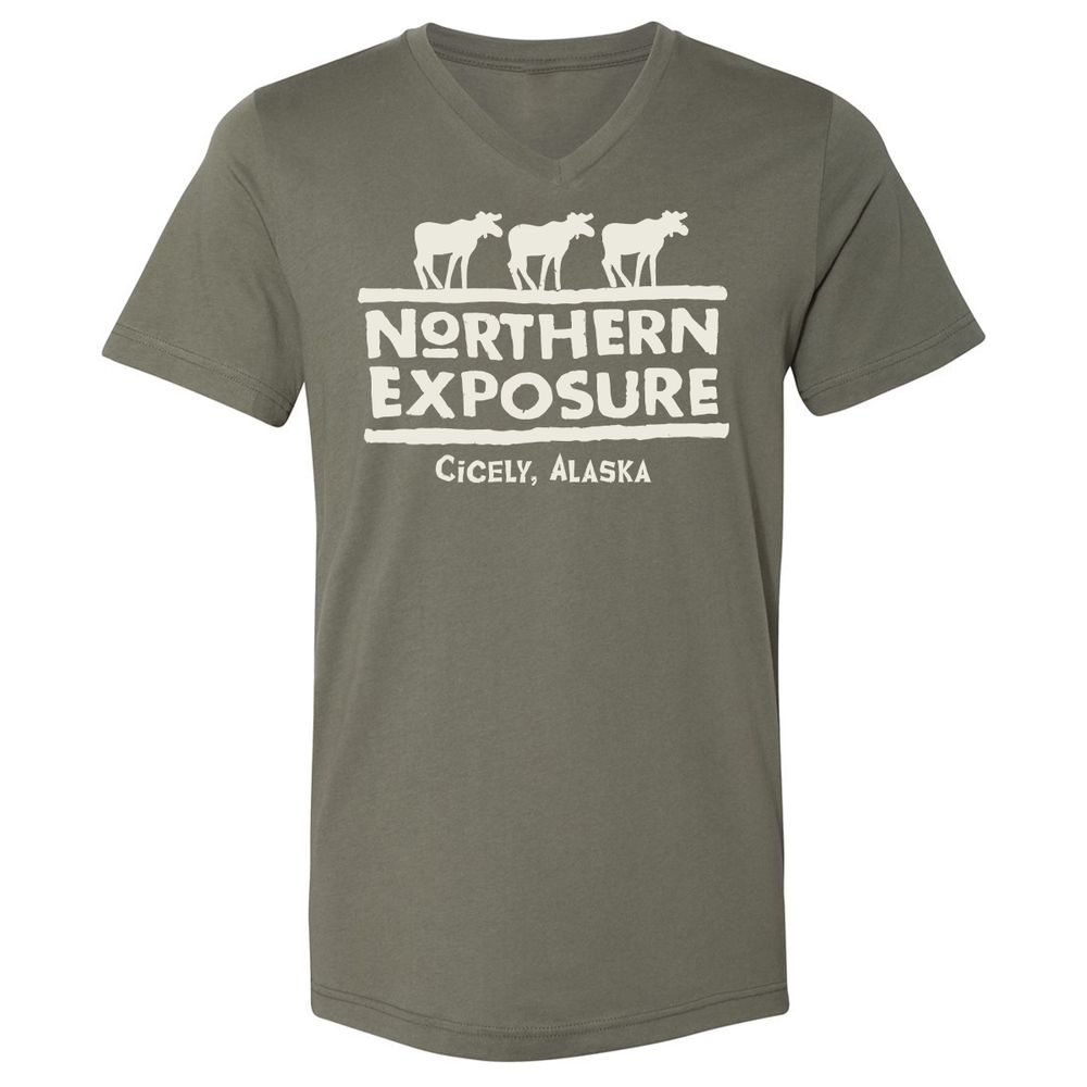 Unisex V-Neck T-Shirt - 9LMJQAS6 - Military Green - 10