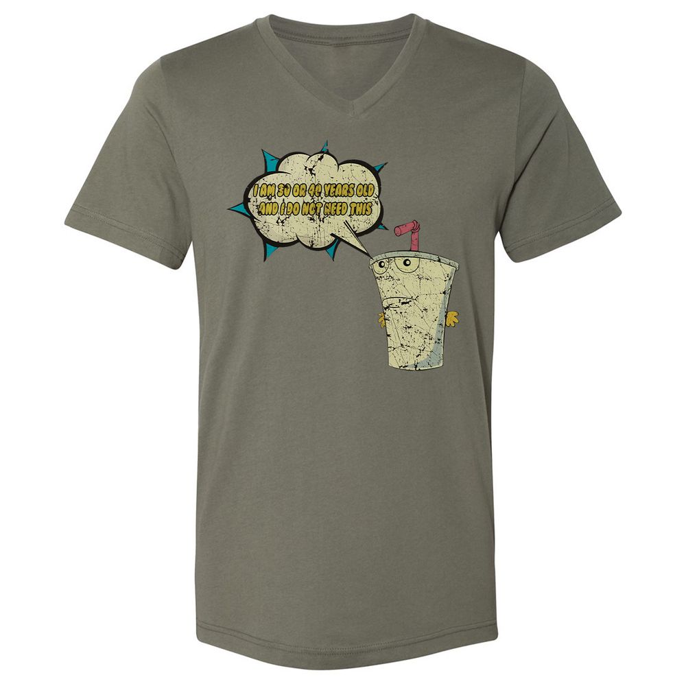 Unisex V-Neck T-Shirt - 669GP9DU - Military Green - 10