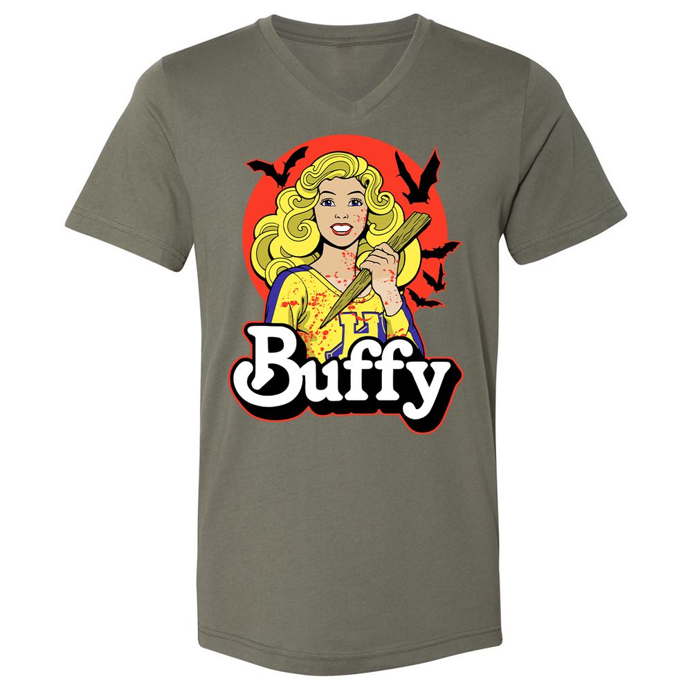 Unisex V-Neck T-Shirt - 5NQ9F77N - Military Green - 10