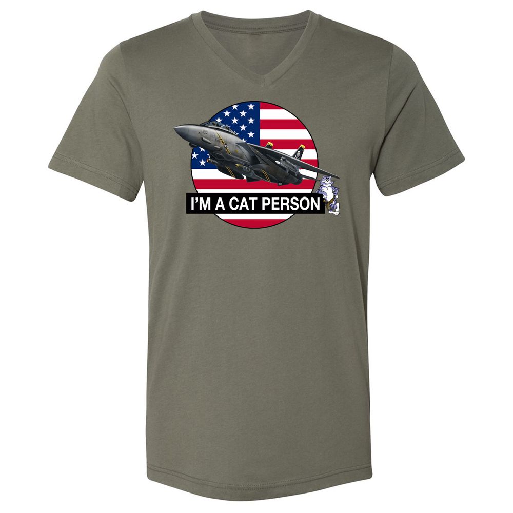 Unisex V-Neck T-Shirt - 4ZERJVXQ - Military Green - 10