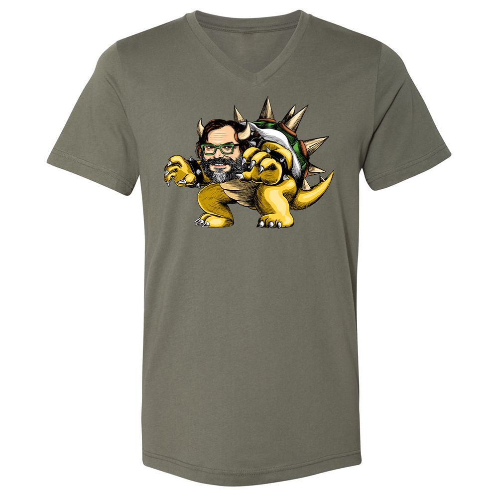Unisex V-Neck T-Shirt - 91A1ZFXP - Military Green - 10