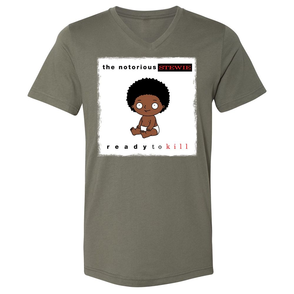 Unisex V-Neck T-Shirt - JR1WX8DD - Military Green - 10