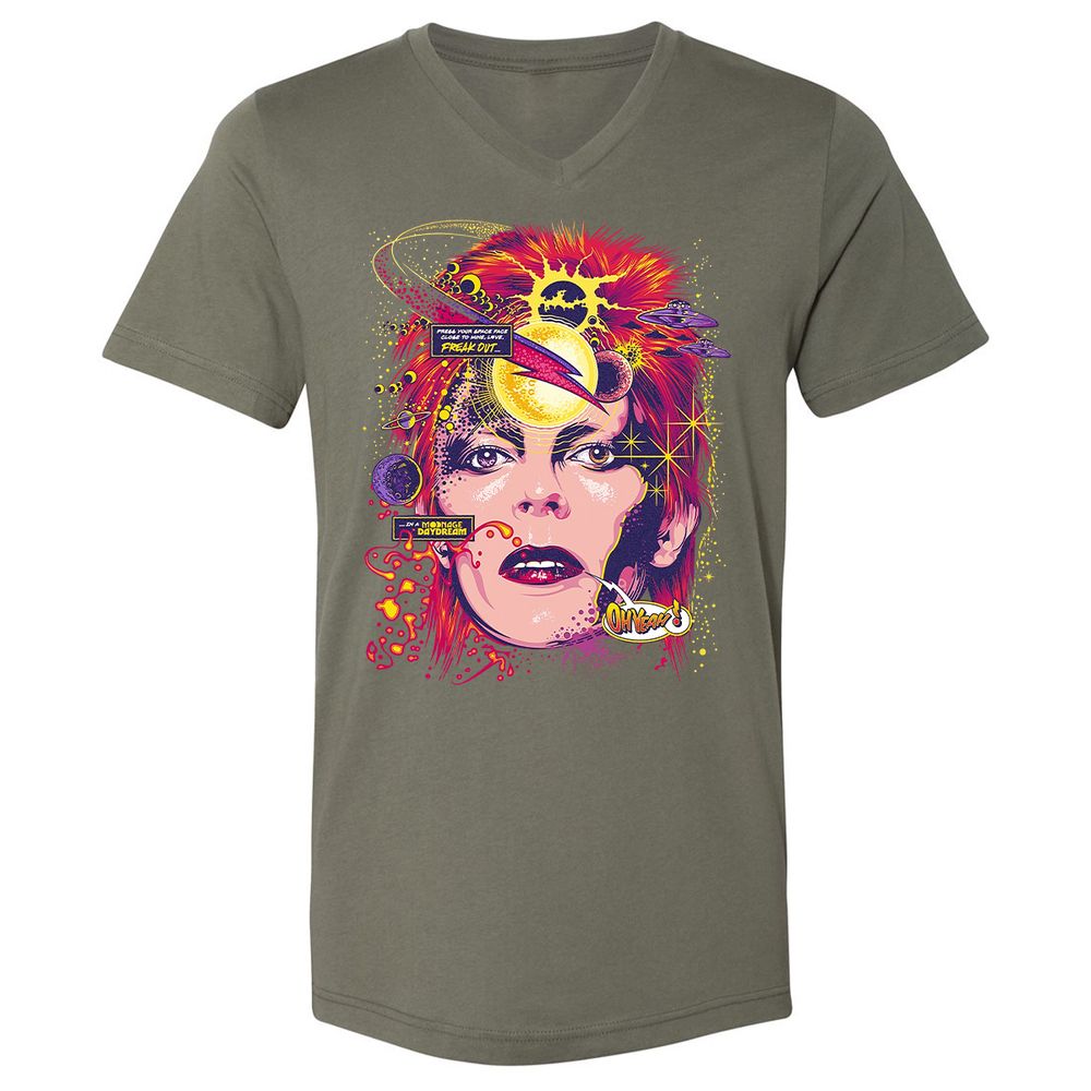 Unisex V-Neck T-Shirt - GLHNL2MK - Military Green - 10