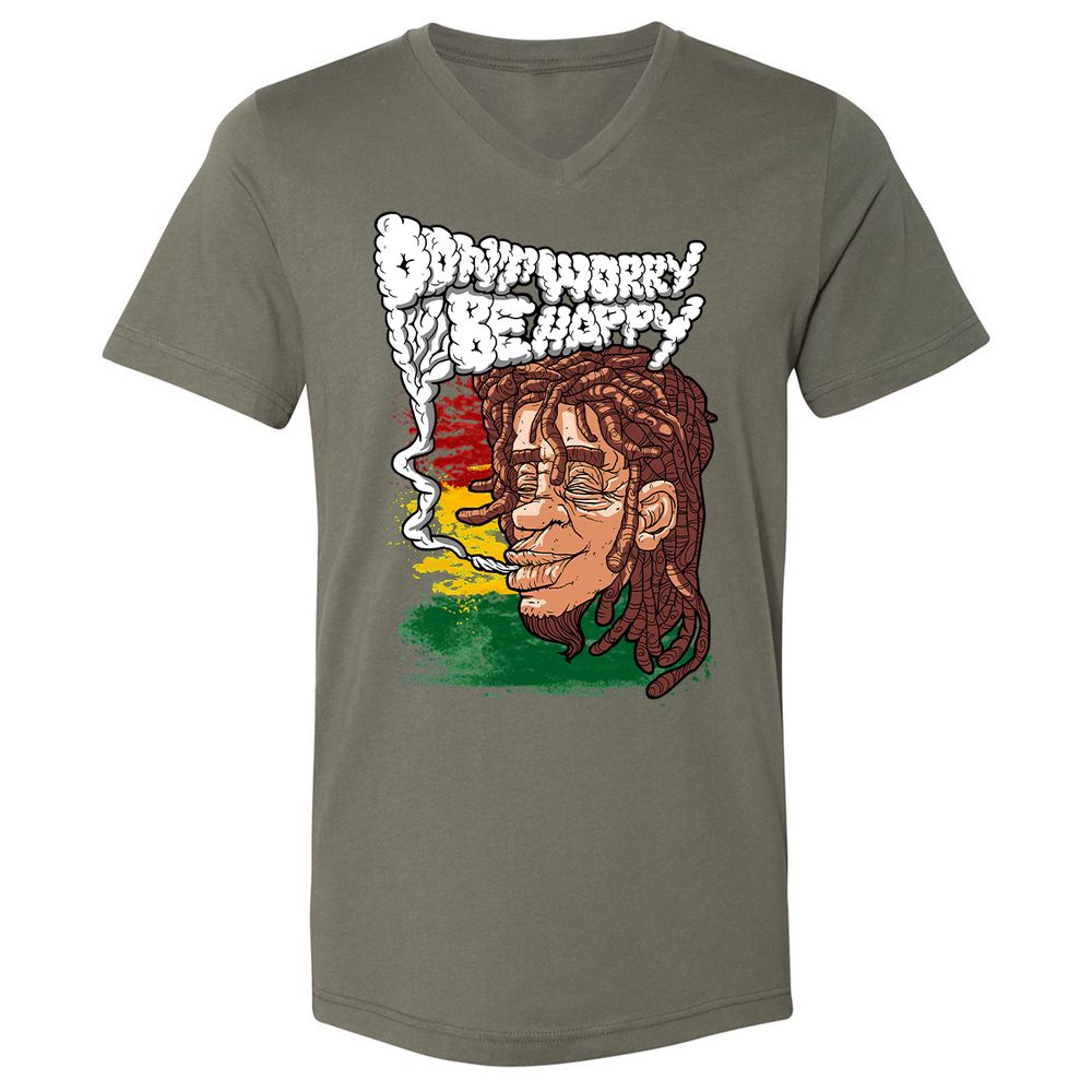 Unisex V-Neck T-Shirt - TJG3RWVK - Military Green - 10
