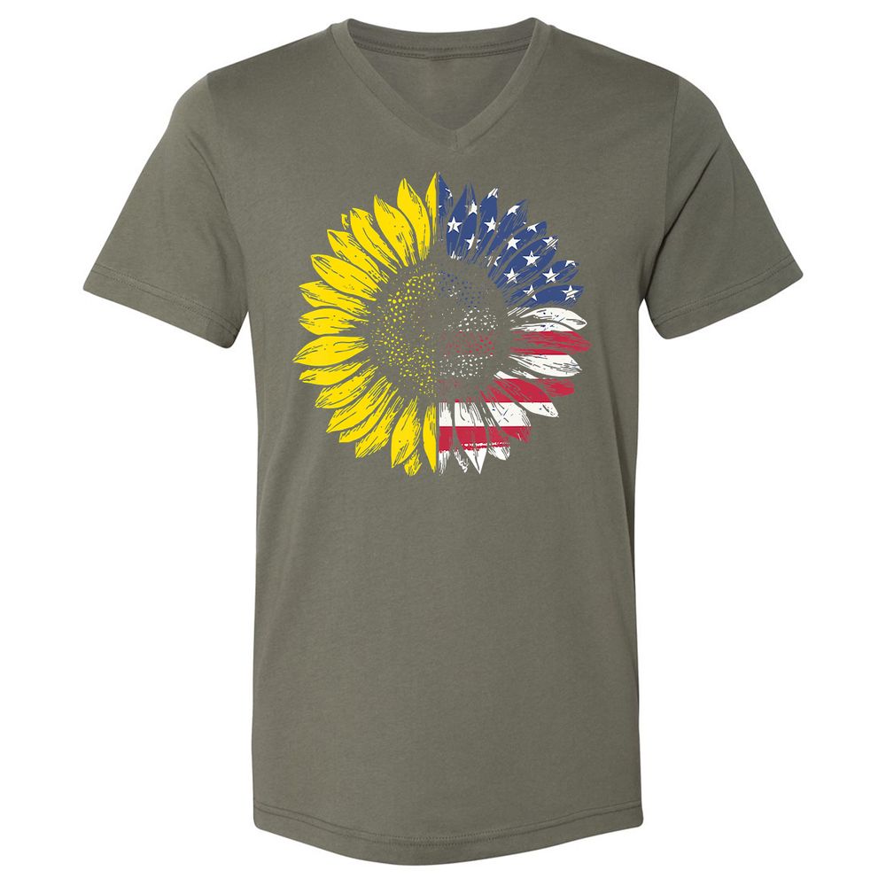 Unisex V-Neck T-Shirt - 9TPUB6SA - Military Green - 10