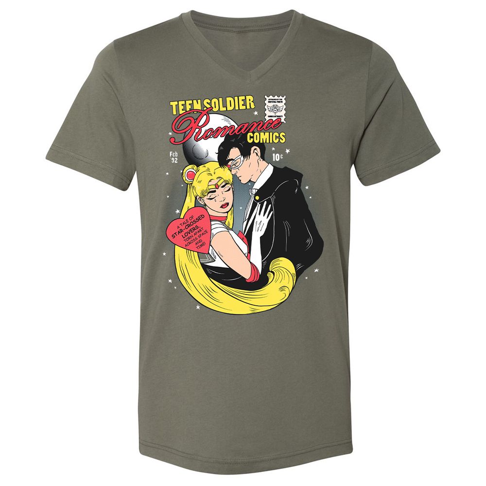 Unisex V-Neck T-Shirt - 93747RWG - Military Green - 10