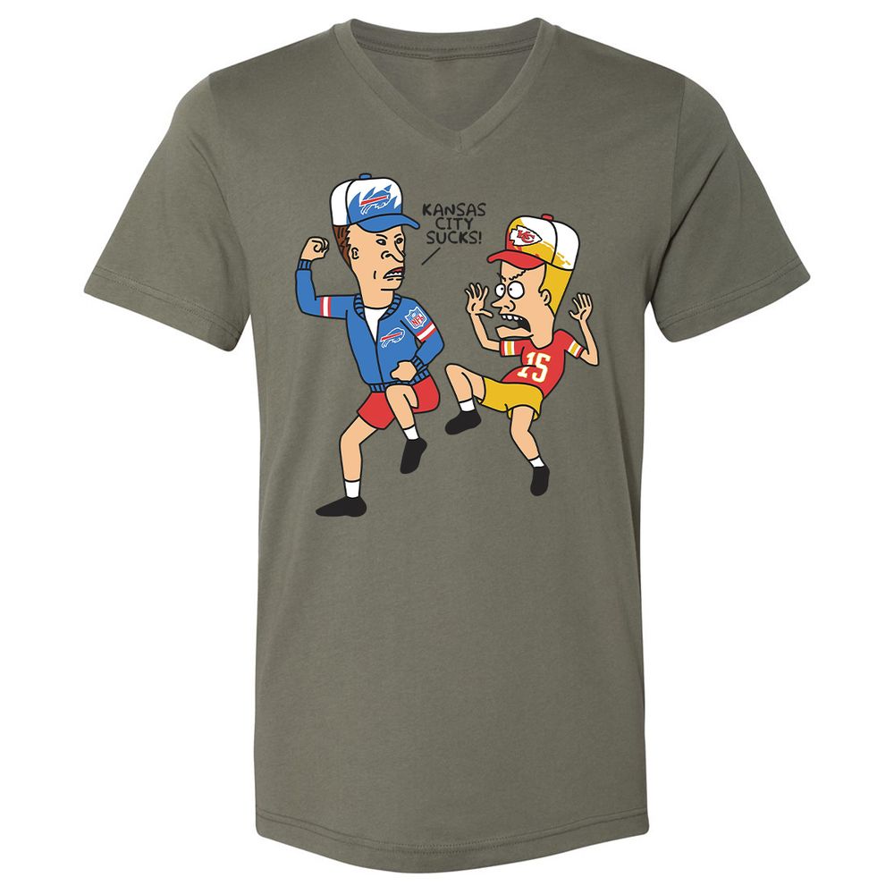 Unisex V-Neck T-Shirt - 852LTBDQ - Military Green - 10