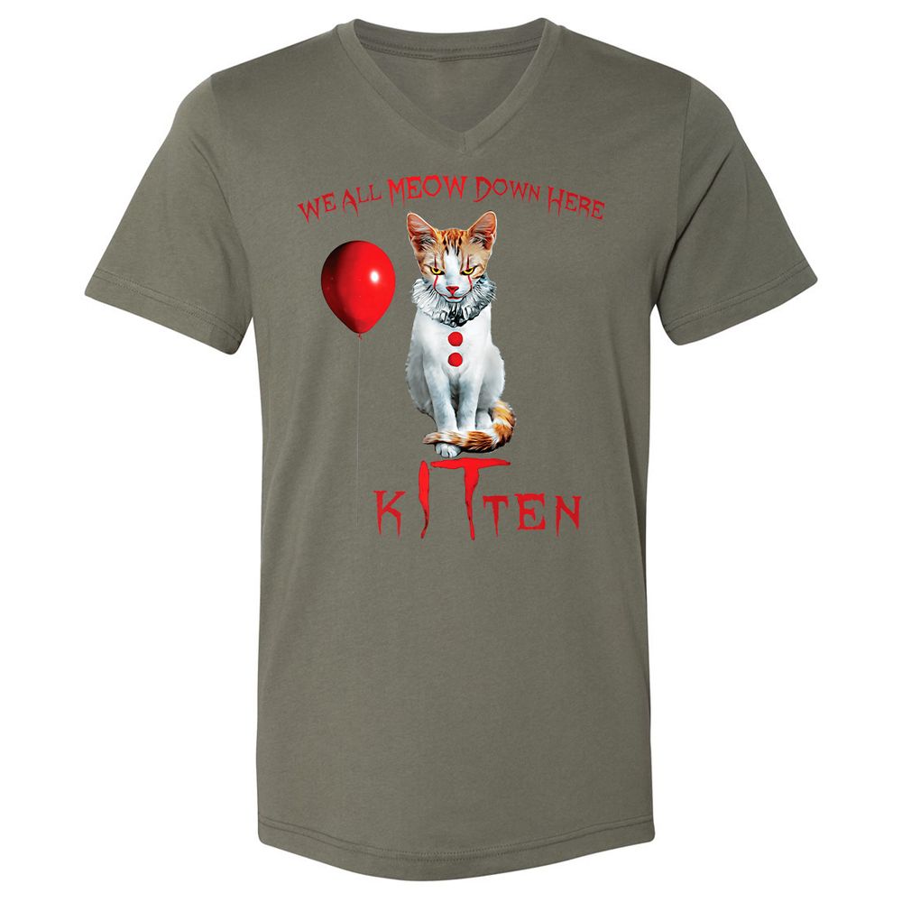 Unisex V-Neck T-Shirt - TNHZ7U8B - Military Green - 10