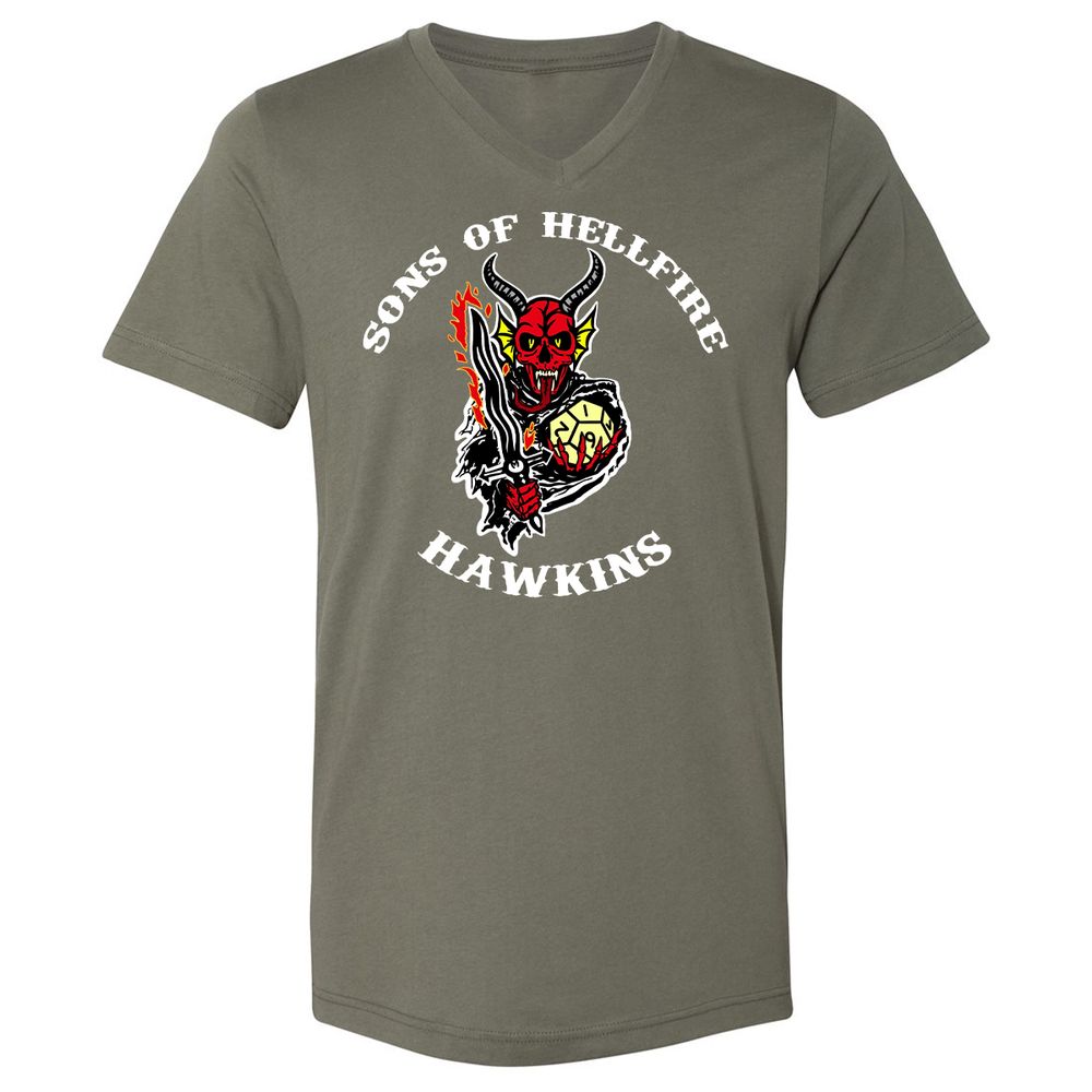 Unisex V-Neck T-Shirt - 4WN6QSTW - Military Green - 10