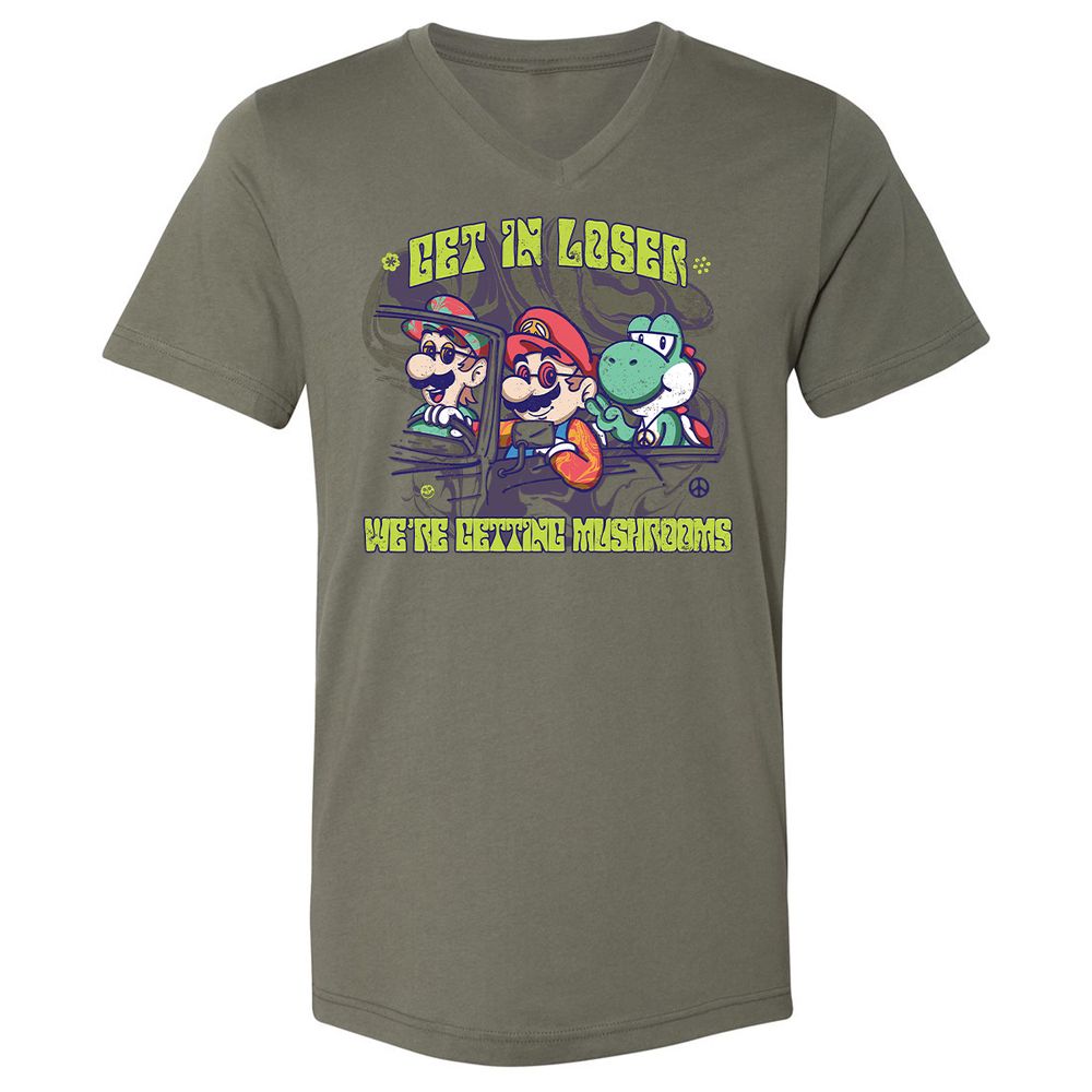 Unisex V-Neck T-Shirt - 8VBFC7HD - Military Green - 10