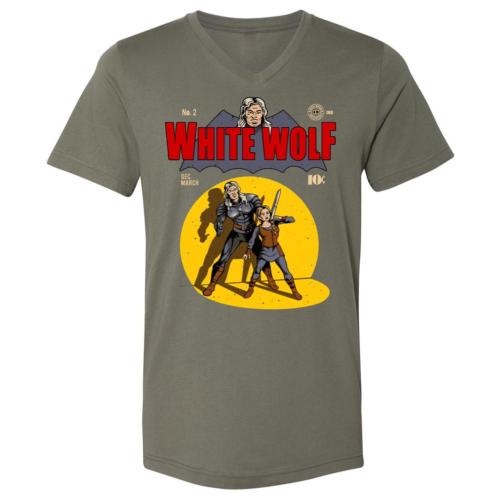 Unisex V-Neck T-Shirt - F1UYR8VV - Military Green - 10