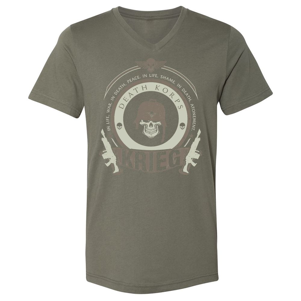 Unisex V-Neck T-Shirt - 9SHQZC1C - Military Green - 10
