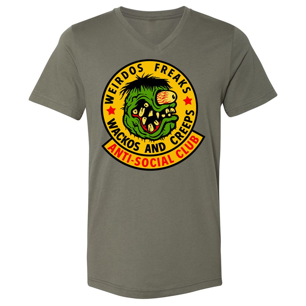 Unisex V-Neck T-Shirt - LLQJZC35 - Military Green - 10
