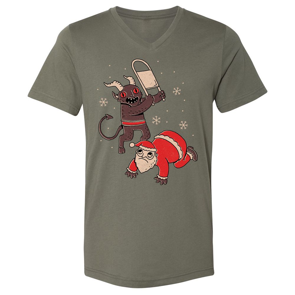 Unisex V-Neck T-Shirt - BXFVMWWF - Military Green - 10