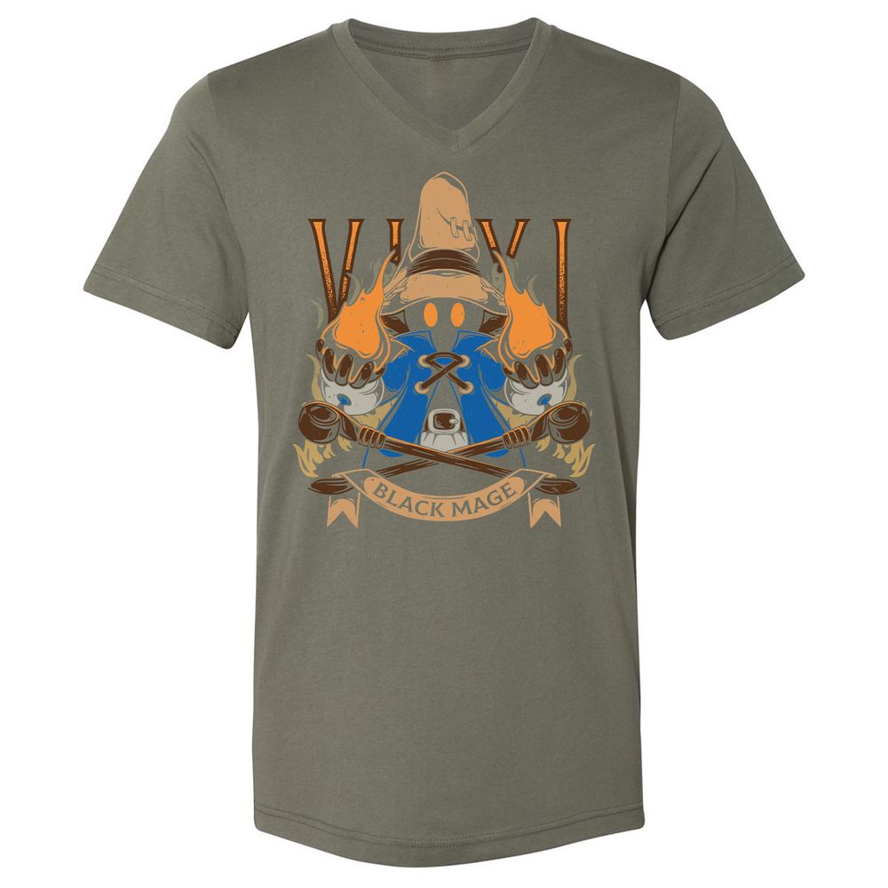 Unisex V-Neck T-Shirt - B7JLPEVA - Military Green - 10