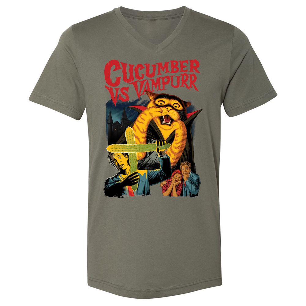 Unisex V-Neck T-Shirt - 3GF5JTE6 - Military Green - 10