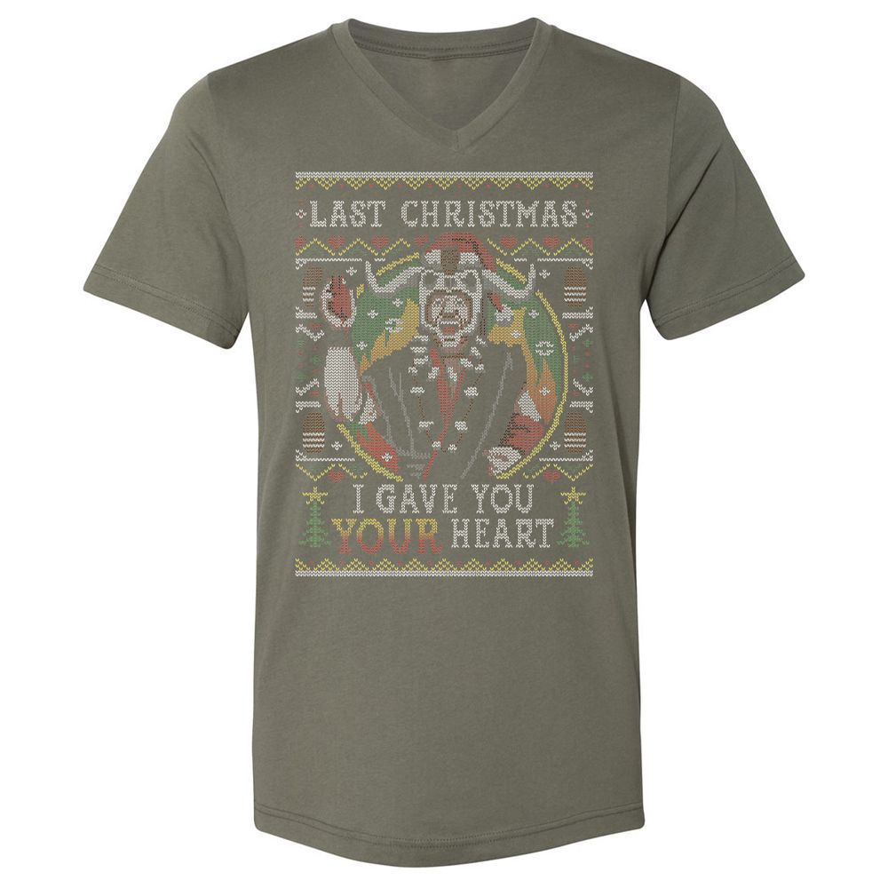 Unisex V-Neck T-Shirt - RPYBKFFG - Military Green - 10