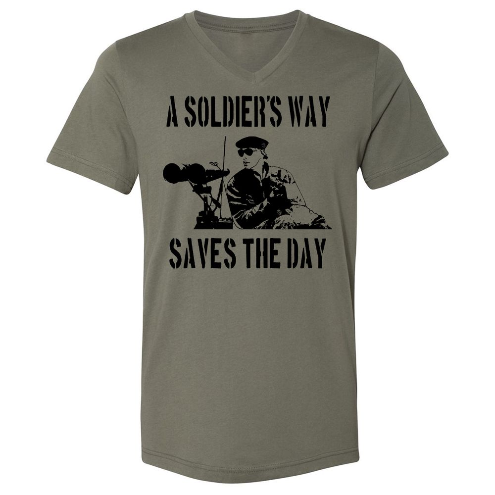 Unisex V-Neck T-Shirt - 7JSE4CU5 - Military Green - 10