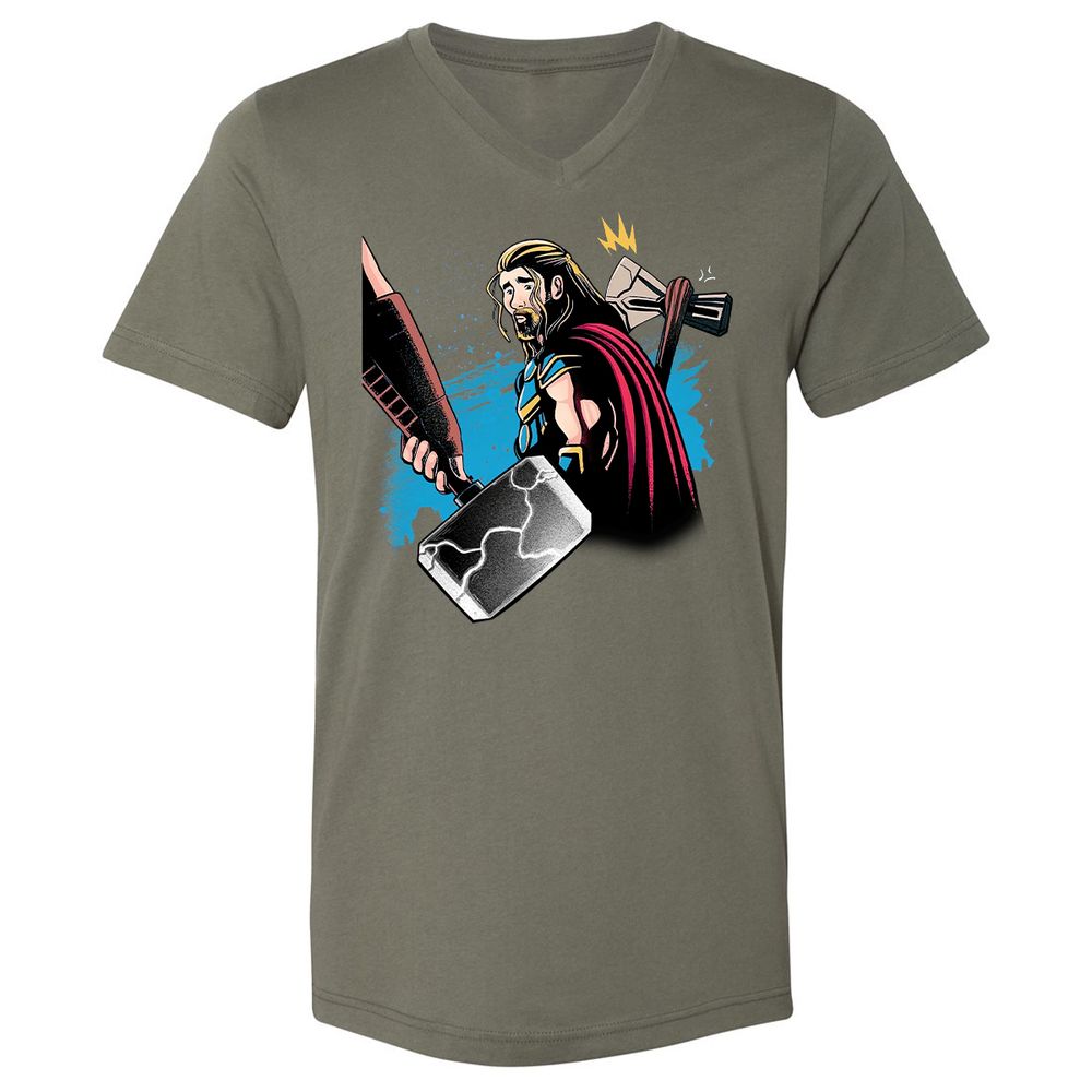 Unisex V-Neck T-Shirt - R4BTFEFH - Military Green - 10