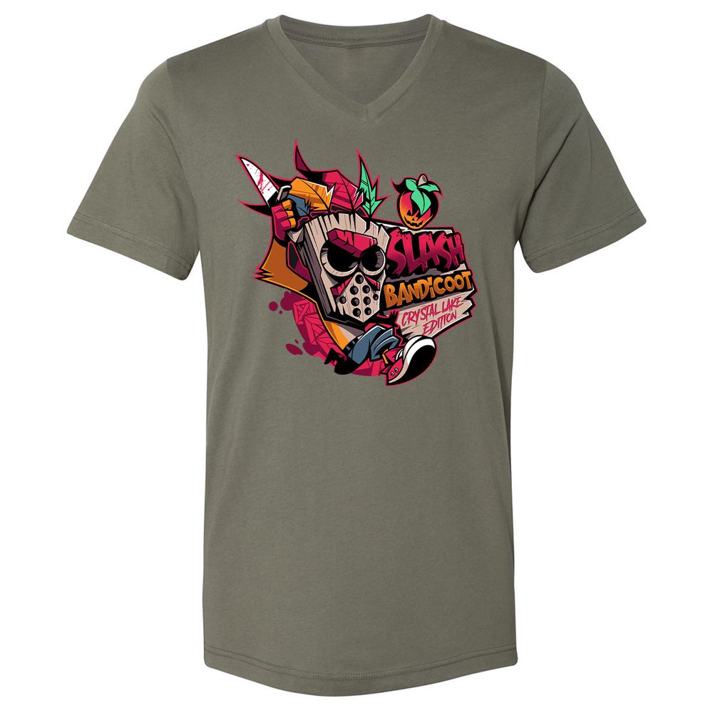 Unisex V-Neck T-Shirt - 9KWYY1KK - Military Green - 10