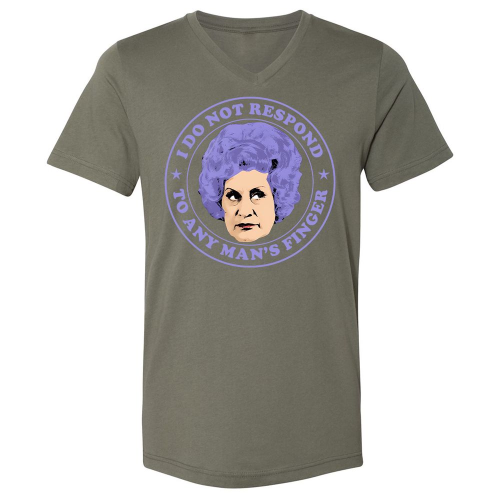 Unisex V-Neck T-Shirt - QJ1TWGS5 - Military Green - 10