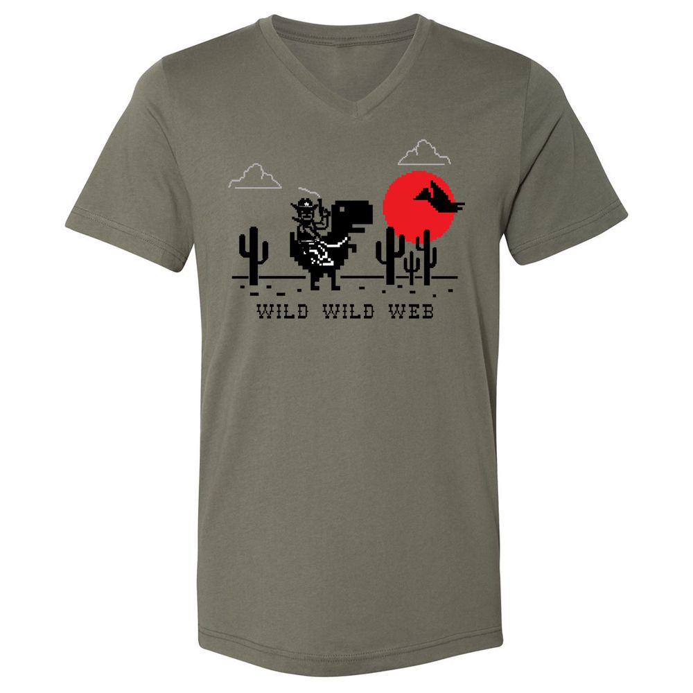 Unisex V-Neck T-Shirt - MFUMP5DT - Military Green - 10